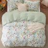 imageBedsure Duvet Cover Queen Size  Reversible Green Queen Duvet Cover Set with Zipper Closure 3 Pieces Floral Patterned Bedding Set with 8 Corner Ties and 2 Pillow Shams04  Green Floral No Comforter