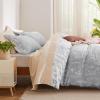 imageBedsure Duvet Cover Queen Size  Reversible Green Queen Duvet Cover Set with Zipper Closure 3 Pieces Floral Patterned Bedding Set with 8 Corner Ties and 2 Pillow Shams04  Grey No Comforter