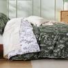 imageBedsure Duvet Cover Queen Size  Reversible Green Queen Duvet Cover Set with Zipper Closure 3 Pieces Floral Patterned Bedding Set with 8 Corner Ties and 2 Pillow Shams05  Bronze Green No Comforter