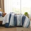imageBedsure Duvet Cover Queen Size  Reversible Green Queen Duvet Cover Set with Zipper Closure 3 Pieces Floral Patterned Bedding Set with 8 Corner Ties and 2 Pillow Shams06  Blue No Comforter