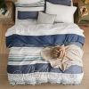 imageBedsure Duvet Cover Queen Size  Reversible Green Queen Duvet Cover Set with Zipper Closure 3 Pieces Floral Patterned Bedding Set with 8 Corner Ties and 2 Pillow Shams06  Blue No Comforter