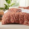 imageBedsure Duvet Cover Queen Size  Reversible Green Queen Duvet Cover Set with Zipper Closure 3 Pieces Floral Patterned Bedding Set with 8 Corner Ties and 2 Pillow Shams03  Terracotta No Comforter