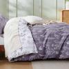 imageBedsure Duvet Cover Queen Size  Reversible Green Queen Duvet Cover Set with Zipper Closure 3 Pieces Floral Patterned Bedding Set with 8 Corner Ties and 2 Pillow Shams05  Grayish Purple No Comforter