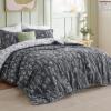 imageBedsure Duvet Cover Queen Size  Reversible Green Queen Duvet Cover Set with Zipper Closure 3 Pieces Floral Patterned Bedding Set with 8 Corner Ties and 2 Pillow Shams05  Dark Grey No Comforter