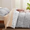 imageBedsure Duvet Cover Queen Size  Reversible Green Queen Duvet Cover Set with Zipper Closure 3 Pieces Floral Patterned Bedding Set with 8 Corner Ties and 2 Pillow Shams04  Grey No Comforter