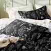 imageBedsure Duvet Cover Queen Size  Reversible Green Queen Duvet Cover Set with Zipper Closure 3 Pieces Floral Patterned Bedding Set with 8 Corner Ties and 2 Pillow Shams05  Black No Comforter