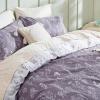 imageBedsure Duvet Cover Queen Size  Reversible Green Queen Duvet Cover Set with Zipper Closure 3 Pieces Floral Patterned Bedding Set with 8 Corner Ties and 2 Pillow Shams05  Grayish Purple No Comforter