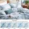 imageBedsure Duvet Cover Queen Size  Reversible Green Queen Duvet Cover Set with Zipper Closure 3 Pieces Floral Patterned Bedding Set with 8 Corner Ties and 2 Pillow Shams02  Blue No Comforter