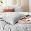 imageBedsure Duvet Cover Queen Size  Reversible Green Queen Duvet Cover Set with Zipper Closure 3 Pieces Floral Patterned Bedding Set with 8 Corner Ties and 2 Pillow Shams04  Grey No Comforter