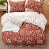 imageBedsure Duvet Cover Queen Size  Reversible Green Queen Duvet Cover Set with Zipper Closure 3 Pieces Floral Patterned Bedding Set with 8 Corner Ties and 2 Pillow Shams03  Terracotta No Comforter