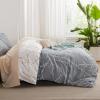 imageBedsure Duvet Cover Queen Size  Reversible Green Queen Duvet Cover Set with Zipper Closure 3 Pieces Floral Patterned Bedding Set with 8 Corner Ties and 2 Pillow Shams03  GreyIvory No Comforter