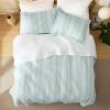 imageBedsure Floral White Quilt Set  Queen Size Reversible Quilt Bedding Set 3 Pieces Lightweight Bedspread Soft Botanical Bed Coverlet with 2 Pillow Shams for All Seasons 90quotx96quot14  Aqua
