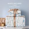 imageBedsure Floral White Quilt Set  Queen Size Reversible Quilt Bedding Set 3 Pieces Lightweight Bedspread Soft Botanical Bed Coverlet with 2 Pillow Shams for All Seasons 90quotx96quot03  Ocean Shells