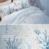 imageBedsure Floral White Quilt Set  Queen Size Reversible Quilt Bedding Set 3 Pieces Lightweight Bedspread Soft Botanical Bed Coverlet with 2 Pillow Shams for All Seasons 90quotx96quot03  Ocean Shells