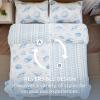 imageBedsure Floral White Quilt Set  Queen Size Reversible Quilt Bedding Set 3 Pieces Lightweight Bedspread Soft Botanical Bed Coverlet with 2 Pillow Shams for All Seasons 90quotx96quot04  Ocean Coral