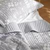 imageBedsure Floral White Quilt Set  Queen Size Reversible Quilt Bedding Set 3 Pieces Lightweight Bedspread Soft Botanical Bed Coverlet with 2 Pillow Shams for All Seasons 90quotx96quot11  Frost Grey
