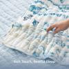 imageBedsure Floral White Quilt Set  Queen Size Reversible Quilt Bedding Set 3 Pieces Lightweight Bedspread Soft Botanical Bed Coverlet with 2 Pillow Shams for All Seasons 90quotx96quot03  Ocean Shells