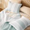 imageBedsure Floral White Quilt Set  Queen Size Reversible Quilt Bedding Set 3 Pieces Lightweight Bedspread Soft Botanical Bed Coverlet with 2 Pillow Shams for All Seasons 90quotx96quot15  Grey Blue