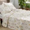 imageBedsure Floral White Quilt Set  Queen Size Reversible Quilt Bedding Set 3 Pieces Lightweight Bedspread Soft Botanical Bed Coverlet with 2 Pillow Shams for All Seasons 90quotx96quot00  Oat Milk