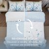 imageBedsure Floral White Quilt Set  Queen Size Reversible Quilt Bedding Set 3 Pieces Lightweight Bedspread Soft Botanical Bed Coverlet with 2 Pillow Shams for All Seasons 90quotx96quot03  Ocean Shells