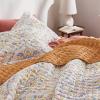 imageBedsure Floral White Quilt Set  Queen Size Reversible Quilt Bedding Set 3 Pieces Lightweight Bedspread Soft Botanical Bed Coverlet with 2 Pillow Shams for All Seasons 90quotx96quot09  Orange