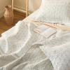 imageBedsure Floral White Quilt Set  Queen Size Reversible Quilt Bedding Set 3 Pieces Lightweight Bedspread Soft Botanical Bed Coverlet with 2 Pillow Shams for All Seasons 90quotx96quot16  Linen Color