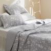 imageBedsure Floral White Quilt Set  Queen Size Reversible Quilt Bedding Set 3 Pieces Lightweight Bedspread Soft Botanical Bed Coverlet with 2 Pillow Shams for All Seasons 90quotx96quot11  Frost Grey