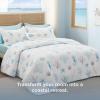 imageBedsure Floral White Quilt Set  Queen Size Reversible Quilt Bedding Set 3 Pieces Lightweight Bedspread Soft Botanical Bed Coverlet with 2 Pillow Shams for All Seasons 90quotx96quot05  Ocean White