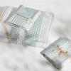 imageBedsure Floral White Quilt Set  Queen Size Reversible Quilt Bedding Set 3 Pieces Lightweight Bedspread Soft Botanical Bed Coverlet with 2 Pillow Shams for All Seasons 90quotx96quot15  Grey Blue