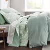 imageBedsure Floral White Quilt Set  Queen Size Reversible Quilt Bedding Set 3 Pieces Lightweight Bedspread Soft Botanical Bed Coverlet with 2 Pillow Shams for All Seasons 90quotx96quot10  Green