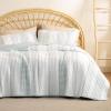 imageBedsure Floral White Quilt Set  Queen Size Reversible Quilt Bedding Set 3 Pieces Lightweight Bedspread Soft Botanical Bed Coverlet with 2 Pillow Shams for All Seasons 90quotx96quot15  Grey Blue