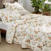 imageBedsure Floral White Quilt Set  Queen Size Reversible Quilt Bedding Set 3 Pieces Lightweight Bedspread Soft Botanical Bed Coverlet with 2 Pillow Shams for All Seasons 90quotx96quot01  Whisper White