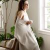 imageBedsure GentleSoft 100 Cotton Blanket Queen Size for Bed  Breathable and Lightweight Soft Cozy Textured Herringbone Woven Blanket for Summer Linen Beige 90x90 inches01  Linen Beige