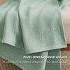 imageBedsure GentleSoft 100 Cotton Blanket Queen Size for Bed  Breathable and Lightweight Soft Cozy Textured Herringbone Woven Blanket for Summer Linen Beige 90x90 inches10  Sage Green