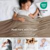 imageBedsure GentleSoft 100 Cotton Blanket Queen Size for Bed  Breathable and Lightweight Soft Cozy Textured Herringbone Woven Blanket for Summer Linen Beige 90x90 inches01  Taupe
