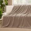 imageBedsure GentleSoft 100 Cotton Blanket Queen Size for Bed  Breathable and Lightweight Soft Cozy Textured Herringbone Woven Blanket for Summer Linen Beige 90x90 inches01  Taupe