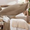 imageBedsure GentleSoft 100 Cotton Blanket Queen Size for Bed  Breathable and Lightweight Soft Cozy Textured Herringbone Woven Blanket for Summer Linen Beige 90x90 inches01  Taupe