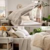 imageBedsure GentleSoft 100 Cotton Blanket Queen Size for Bed  Breathable and Lightweight Soft Cozy Textured Herringbone Woven Blanket for Summer Linen Beige 90x90 inches01  Linen Beige
