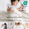 imageBedsure GentleSoft 100 Cotton Blanket Queen Size for Bed  Breathable and Lightweight Soft Cozy Textured Herringbone Woven Blanket for Summer Linen Beige 90x90 inches02  Cream