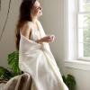 imageBedsure GentleSoft 100 Cotton Blanket Queen Size for Bed  Breathable and Lightweight Soft Cozy Textured Herringbone Woven Blanket for Summer Linen Beige 90x90 inches02  Cream