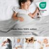 imageBedsure GentleSoft 100 Cotton Blanket Queen Size for Bed  Breathable and Lightweight Soft Cozy Textured Herringbone Woven Blanket for Summer Linen Beige 90x90 inches04  Grey