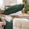 imageBedsure GentleSoft 100 Cotton Blanket Queen Size for Bed  Breathable and Lightweight Soft Cozy Textured Herringbone Woven Blanket for Summer Linen Beige 90x90 inches03  Dark Green