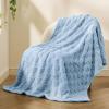 imageBedsure GentleSoft Sage Green Throw Blanket for Couch  Checkered Fleece Blankets Gifts for Women Men Girls Cute Soft Cozy Throw for Bedroom Home Decor Gifts 50x60 InchesSea Blue