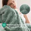 imageBedsure GentleSoft Sage Green Throw Blanket for Couch  Checkered Fleece Blankets Gifts for Women Men Girls Cute Soft Cozy Throw for Bedroom Home Decor Gifts 50x60 InchesSage Green