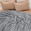 imageBedsure GentleSoft Sage Green Throw Blanket for Couch  Checkered Fleece Blankets Gifts for Women Men Girls Cute Soft Cozy Throw for Bedroom Home Decor Gifts 50x60 InchesSilver Grey