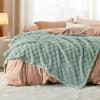 imageBedsure GentleSoft Sage Green Throw Blanket for Couch  Checkered Fleece Blankets Gifts for Women Men Girls Cute Soft Cozy Throw for Bedroom Home Decor Gifts 50x60 InchesSage Green