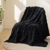 imageBedsure GentleSoft Sage Green Throw Blanket for Couch  Checkered Fleece Blankets Gifts for Women Men Girls Cute Soft Cozy Throw for Bedroom Home Decor Gifts 50x60 InchesBlack