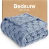 imageBedsure GentleSoft Sage Green Throw Blanket for Couch  Checkered Fleece Blankets Gifts for Women Men Girls Cute Soft Cozy Throw for Bedroom Home Decor Gifts 50x60 InchesAshley Blue
