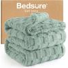 imageBedsure GentleSoft Sage Green Throw Blanket for Couch  Checkered Fleece Blankets Gifts for Women Men Girls Cute Soft Cozy Throw for Bedroom Home Decor Gifts 50x60 InchesSage Green