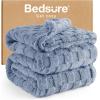 imageBedsure GentleSoft Sage Green Throw Blanket for Couch  Checkered Fleece Blankets Gifts for Women Men Girls Cute Soft Cozy Throw for Bedroom Home Decor Gifts 50x60 InchesAshley Blue